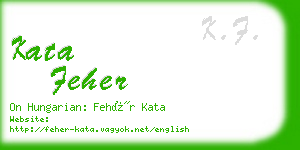 kata feher business card